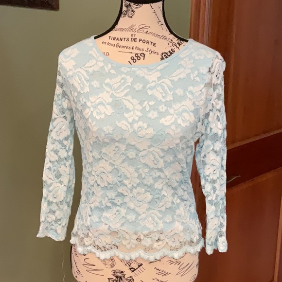 Hollister Tops - Hollister Elegant Lace Top in Light Blue size Large